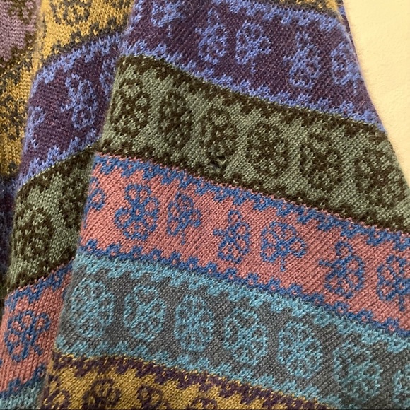 Millas Bolivia 100% Alpaca handloomed in Bolivia multicolor poncho size medium - Picture 4 of 9